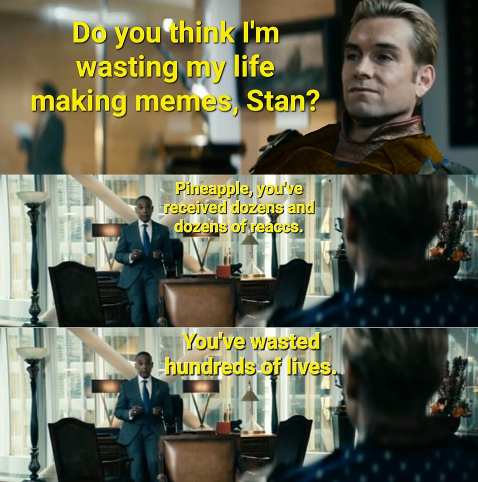 The meme is a screenshot from the Marvel movie "Captain America: The Winter Soldier" where a character named Samuel L. Jackson's character, Nick Jackson, is making a joke about Captain America. The joke is about the character, Captain America, who is known for his old-fashioned values and lack of understanding of modern technology. The joke is that the character is saying that he is wasting his life making memes, and the character responds by saying "You've wasted your life."