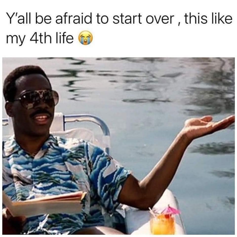 This meme is a humorous take on the idea that some people are so miserable in their lives that they'd rather die young than live to see their 40s. The image shows a person (played by Eddie Murphy) from the 1988 movie "Coming to America" sitting on a beach, looking dejected and saying "You know what? I don't wanna get old. I'm outta here."