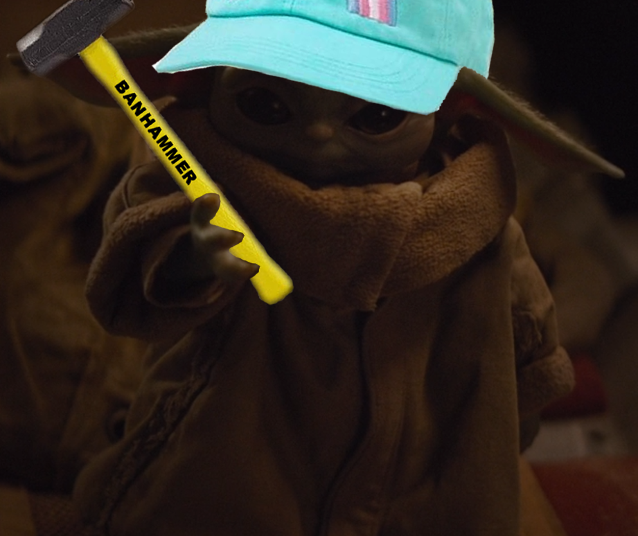 The meme features a picture of the character Baby Yoda from the Star Wars series, wearing a baseball cap and holding a hammer. The text "I am the 9000" is written on the hammer, a reference to a classic sci-fi movie. The image is humorous because it takes the serious and powerful character of Baby Yoda and gives him a goofy, over-the-top personality.