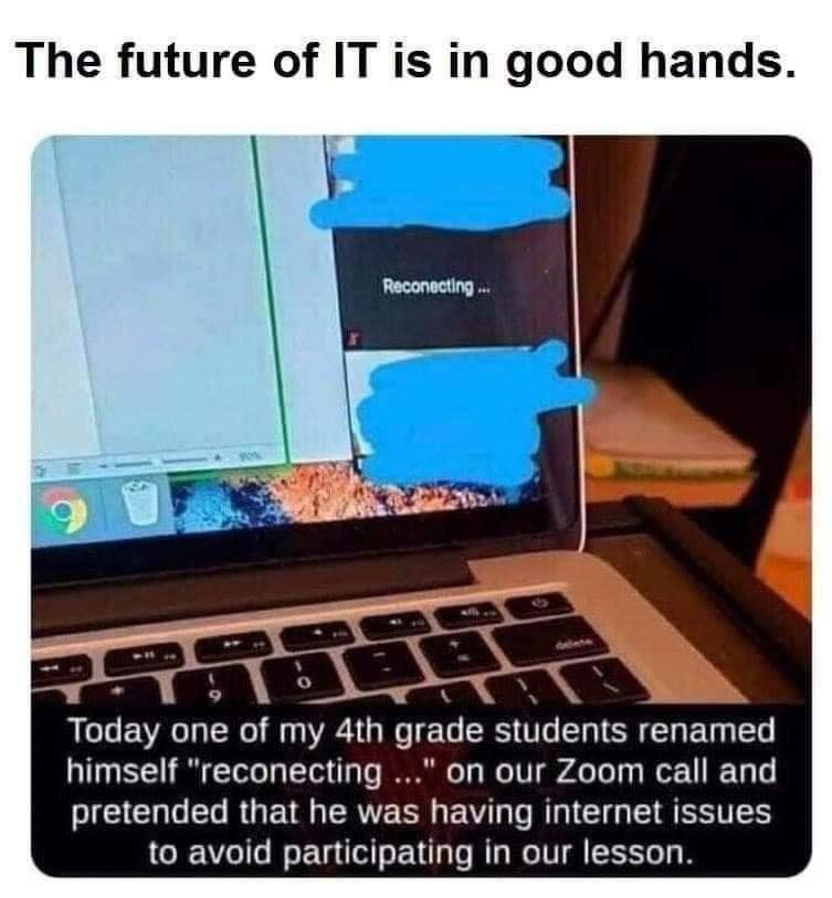 This meme is about a teacher who had to rename themselves on a Zoom call to avoid participating in the lesson. The image shows a computer screen with a Zoom call in progress, and the teacher's name is "I'm Not Arguing I'm Just Explaining Why I'm Right". The text at the bottom of the image reads: "Today I had to rename myself 'I'm Not Arguing I'm Just Explaining Why I'm Right' on a Zoom call to avoid participating in the lesson."