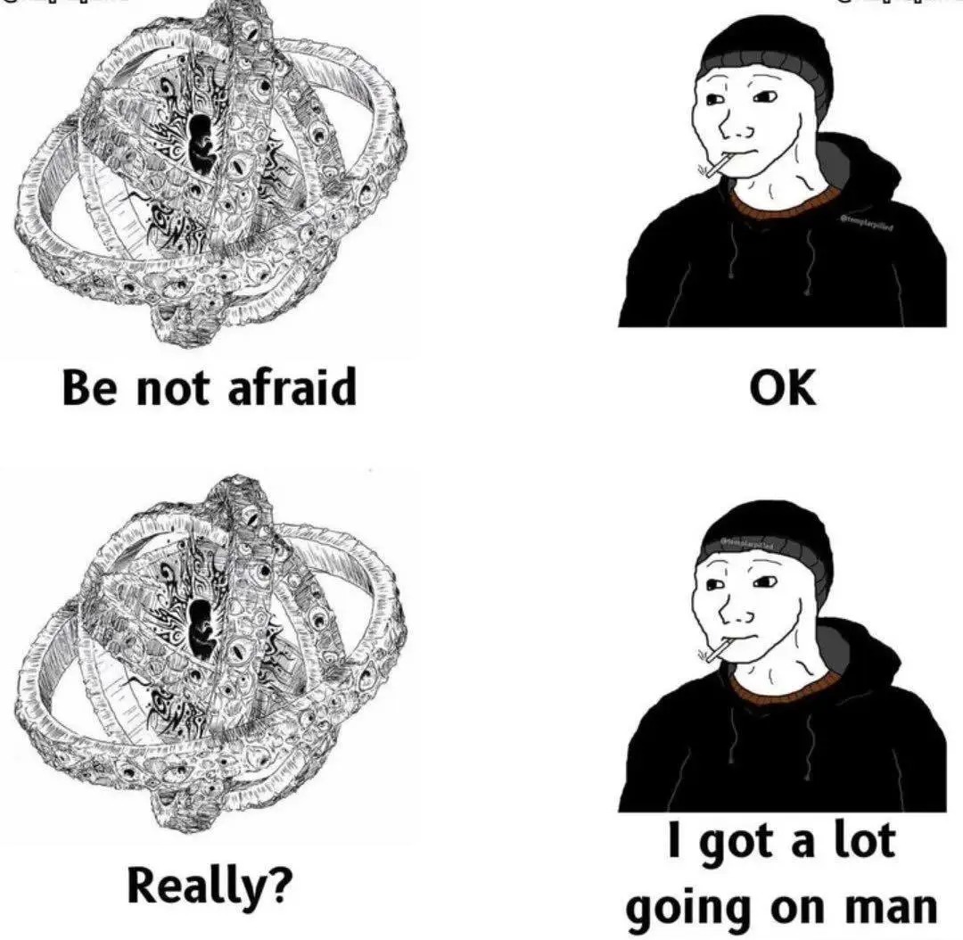 This meme is a Neo-Dadaist representation of the concept of "I can explain it so you can understand it" in a humorous, absurd way. The image features a drawing of a person with a blank expression, followed by a series...