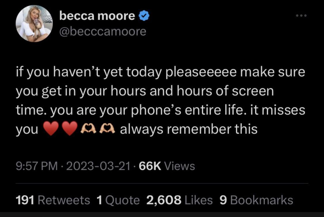 This meme is a screenshot of a Twitter post from actress and singer Becca Moore (formerly known as Becca Tosh) in 2023. The post reads: "if you haven't talked to your ex in a while, don't @ me" and is accompanied by a laughing emoji.