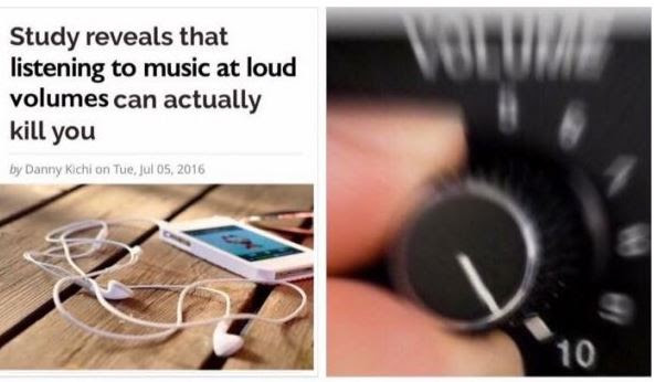 This meme is a humorous commentary on the effects of music on mental health. The image depicts a person's phone and earbuds, with the text "Study reveals that listening to music at loud volumes can kill you" appearing above a photo of a person's phone and earbuds. The meme is likely poking fun at the absurdity of a study claiming that listening to music at loud volumes can be fatal, implying that the study is being overly dramatic or sensational.