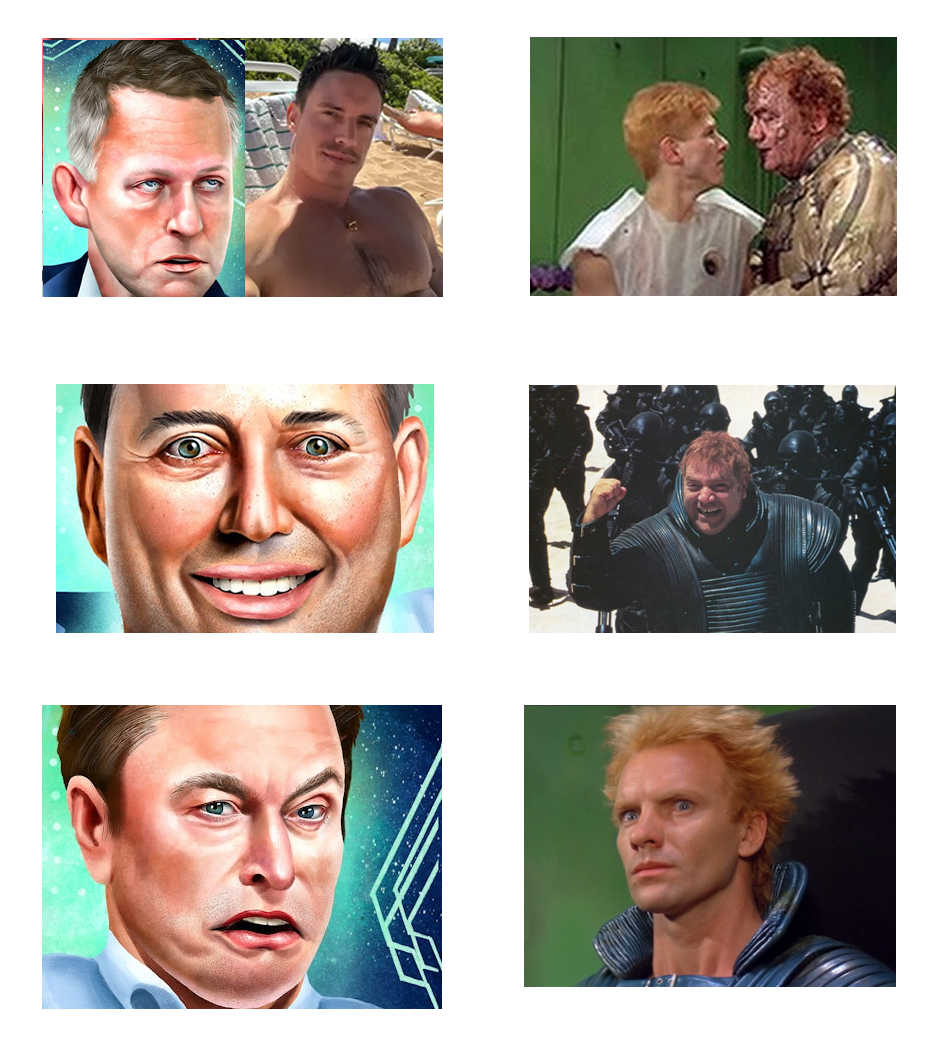 The meme is a screenshot of a scene from the 1984 film "Dune" starring David Lynch, featuring the character of Baron Harkon, played by David Lynch. The image shows the character's shocked and confused expression.