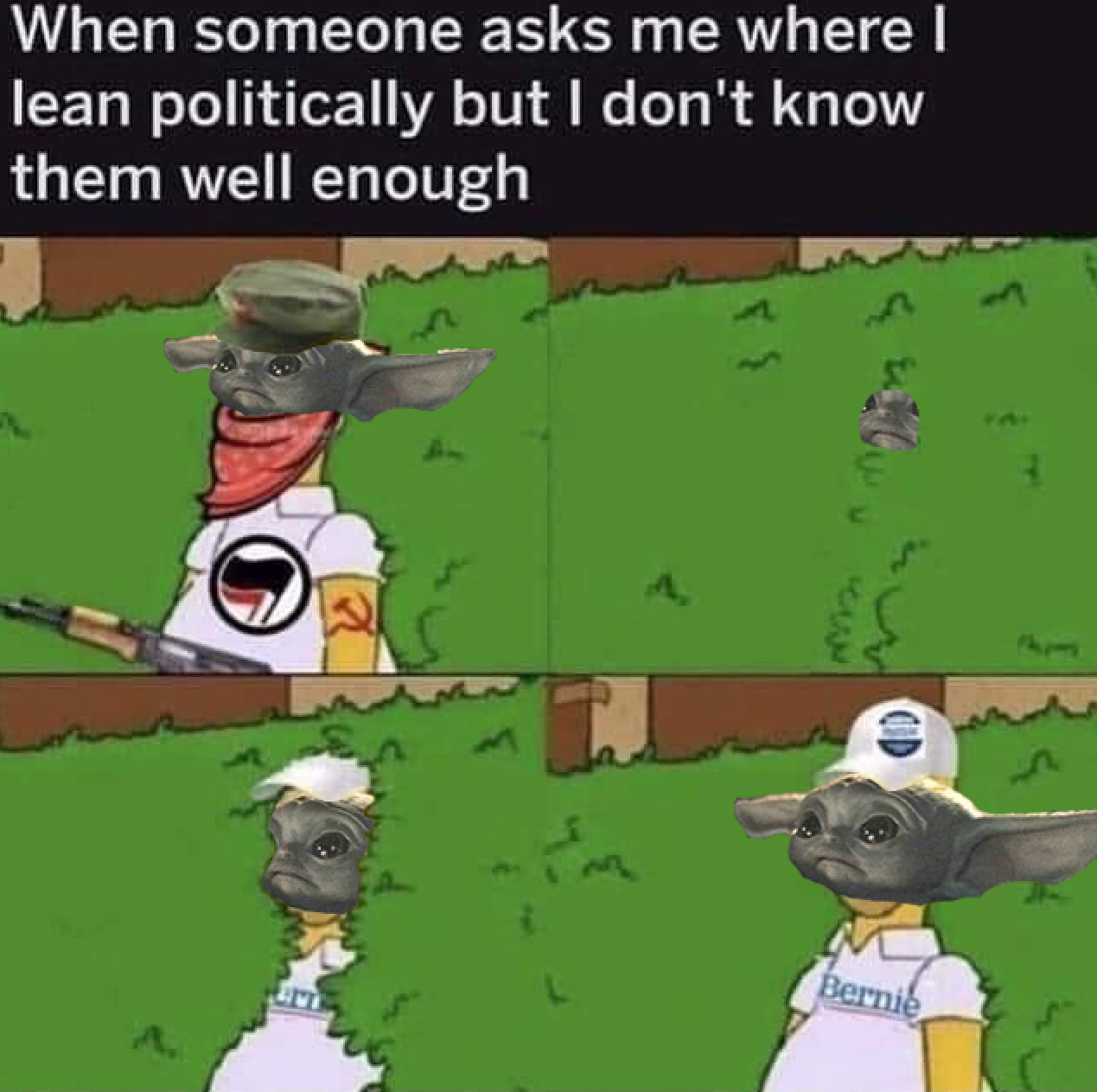 The meme is a photo of a character from the animated TV series "Rick and Morty" with a caption that reads "I don't know what's going on, but I'm happy to be here." The image is a humorous representation of the charact...