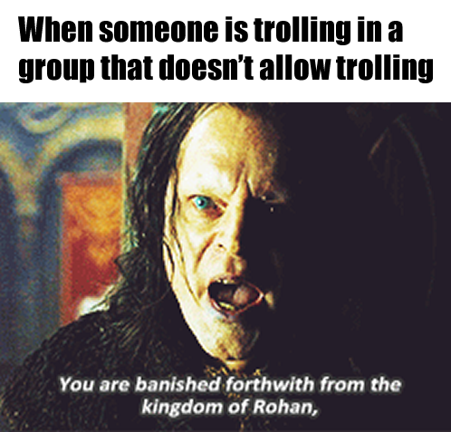 This meme is a screenshot from the 2005 film "King Kong" where a character, Jack, is being attacked by a giant ape. The image shows Jack's face with a terrified expression, and the text "You're gonna need a bigger boat" is often referenced in a humorous way to respond to someone who is being overly sensitive or dramatic about a situation. The meme is captioned "When someone is trolling in a group chat that doesn't allow trolling".