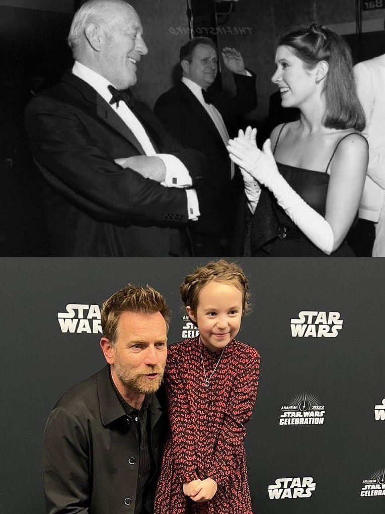 The meme is a humorous comparison between a young Anakin Skywalker (played by Jake Lloyd) and a young Anakin Skywalker (played by Ewan McGregor) from the Star Wars prequels. The meme juxtaposes the two actors' on-set...