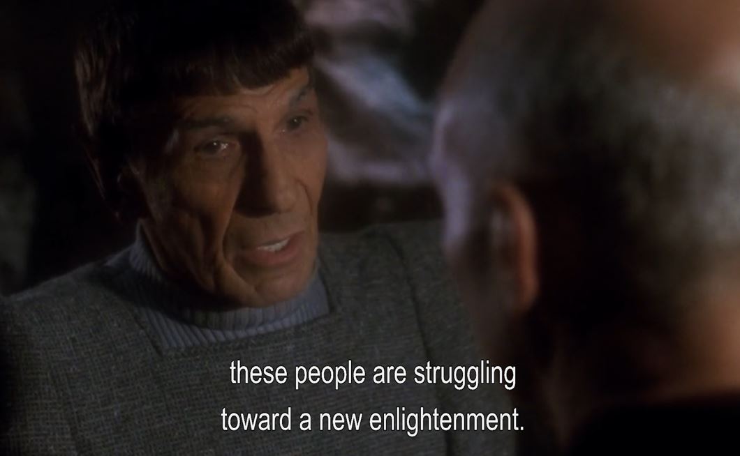 The meme features a screenshot from the Star Trek: The Next Generation episode "The Outcast," where the character T'Pol says "Fascinating" and "Illogical" in a conversation with Captain Picard. The image is captioned...