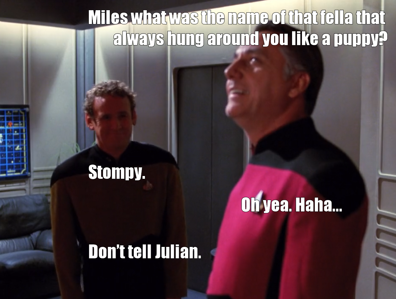 This meme features a screenshot from the TV show "Star Trek: The Next Generation" with characters Captain Jean-Luc Picard and Commander William Riker. The image shows Riker asking Picard to explain the meaning of a joke, and Picard responds with a humorous and awkward explanation. The text at the top of the image reads: "Captain Jean-Luc Picard: I don't understand this. Explain it to me."
