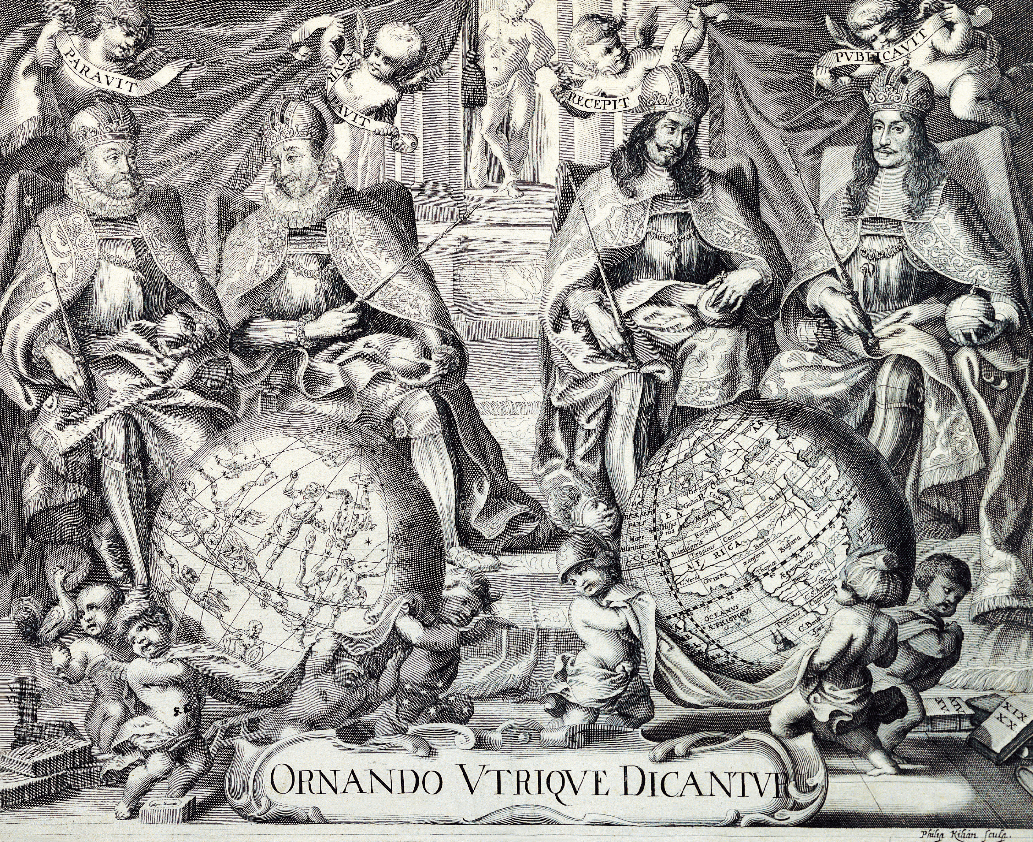 Okay, let's break down this intricately detailed 17th-century engraving using the frameworks you've requested. It’s a busy scene, so we'll need to be thorough. **Visual Description** The engraving depicts a grand, all...