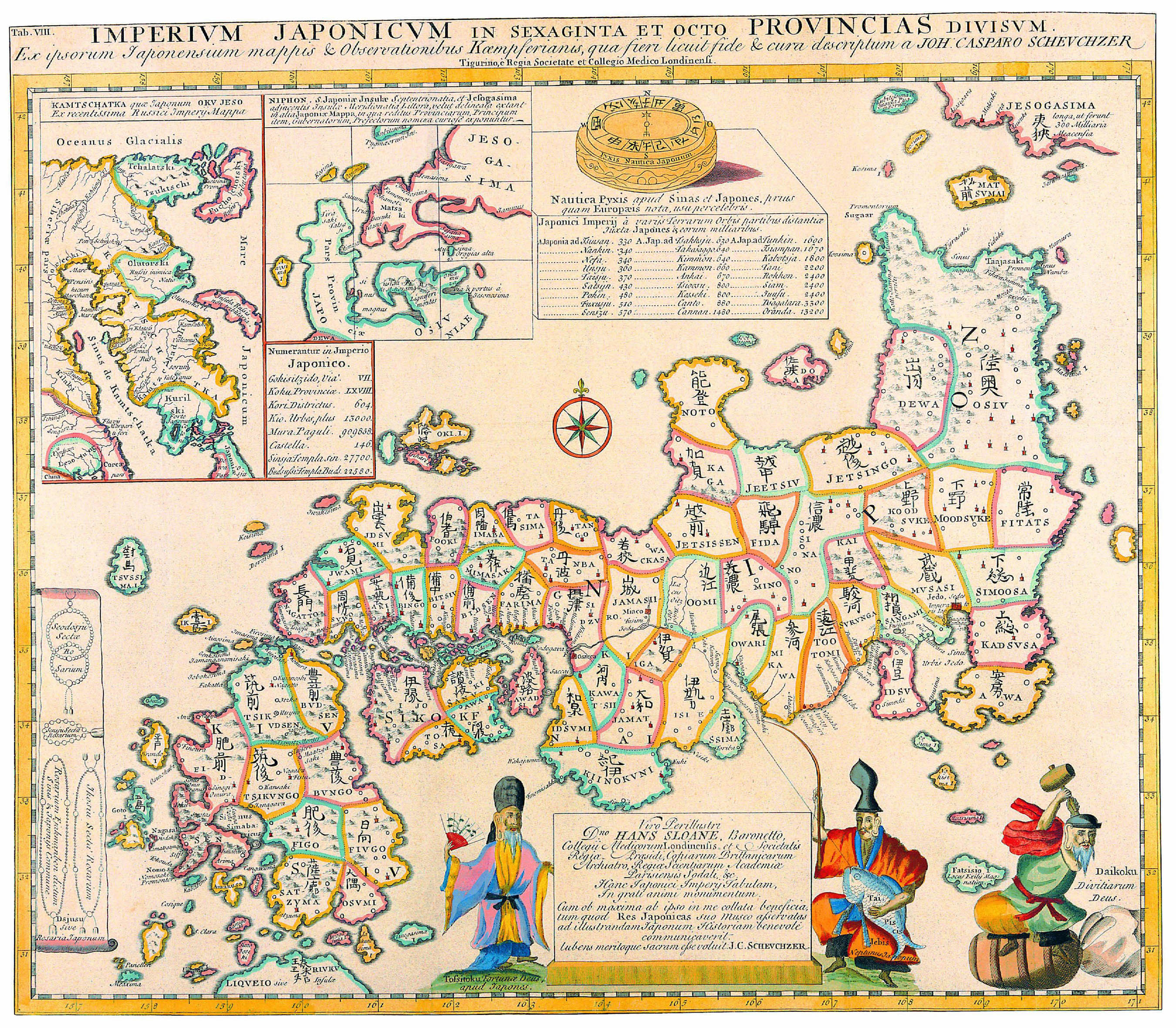 Okay, here's a breakdown of the 17th-century map of Japan, "Imperium Japonum in Sexaginta Octo Provincias Divisum" by Caspar Scheuchzer, explored through the requested theoretical lenses. I'll only include sections wh...