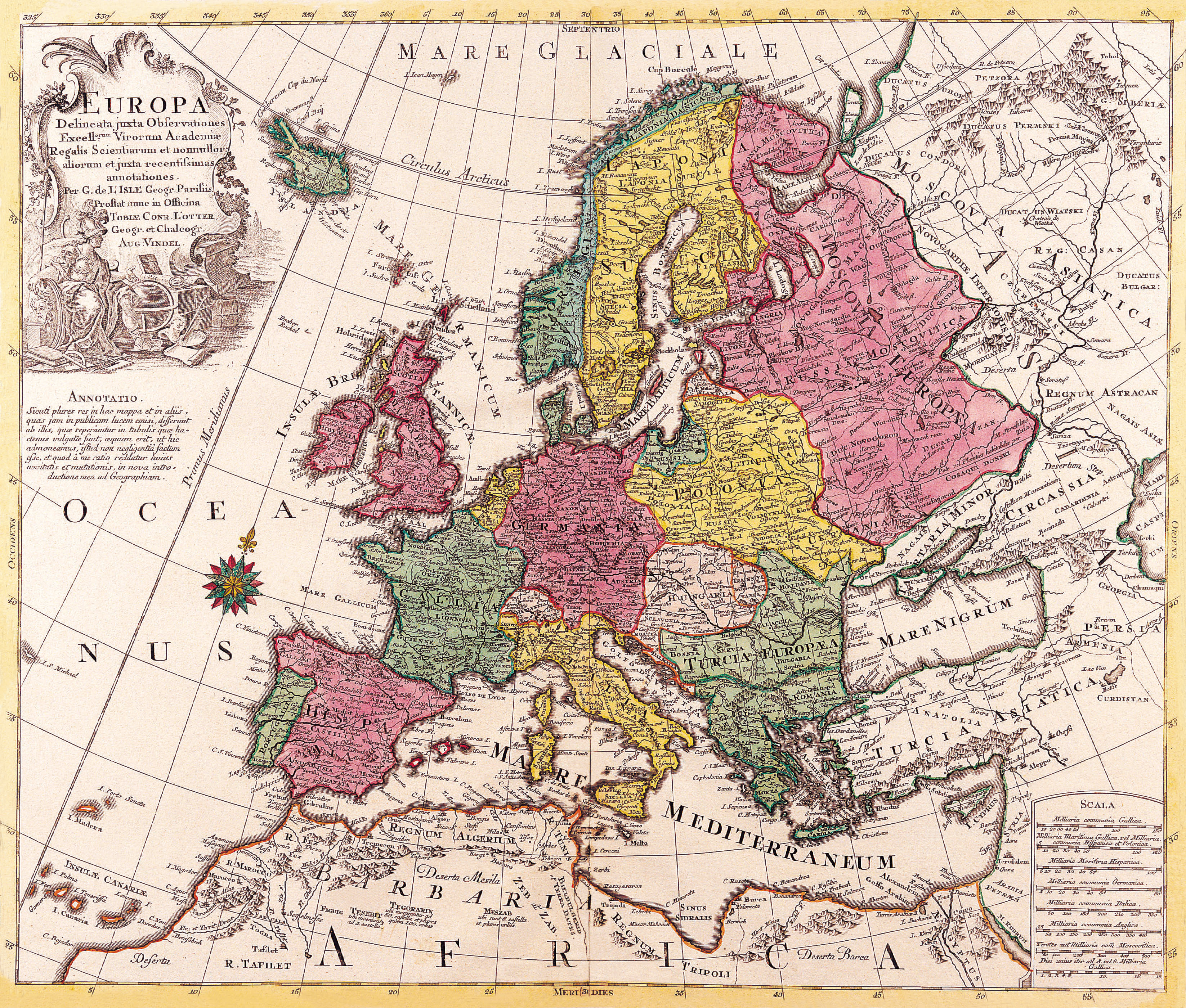 Okay, let's break down this fascinating 18th-century map of Europe through the lenses you've requested. I will focus on sections only if the map readily lends itself to that theoretical framework. **1. Visual Descript...