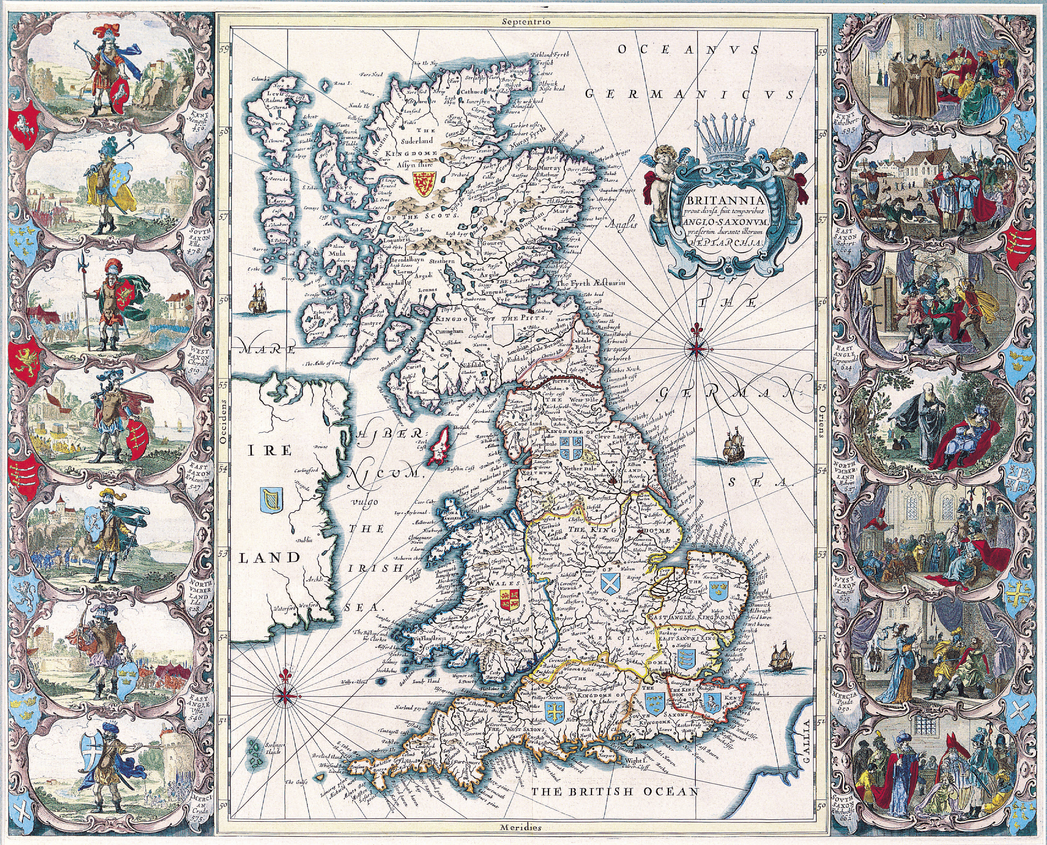 Okay, let's break down this fascinating 17th-century map of Great Britain and Ireland through the lenses you've requested. Keep in mind applying these theoretical frameworks to a historical object like this is a proce...