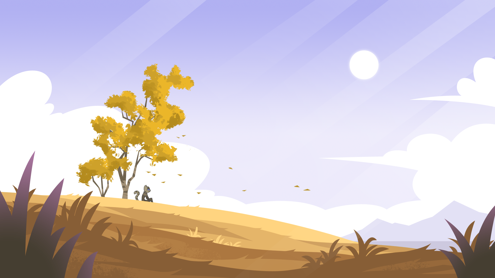 The meme is a simple illustration of a person sitting in a field, looking up at a tree with yellow leaves. The person is surrounded by a few birds flying overhead, and there are a few leaves floating gently to the ground. The text that appears in the image is "I'm not lazy, I'm just on nature time".