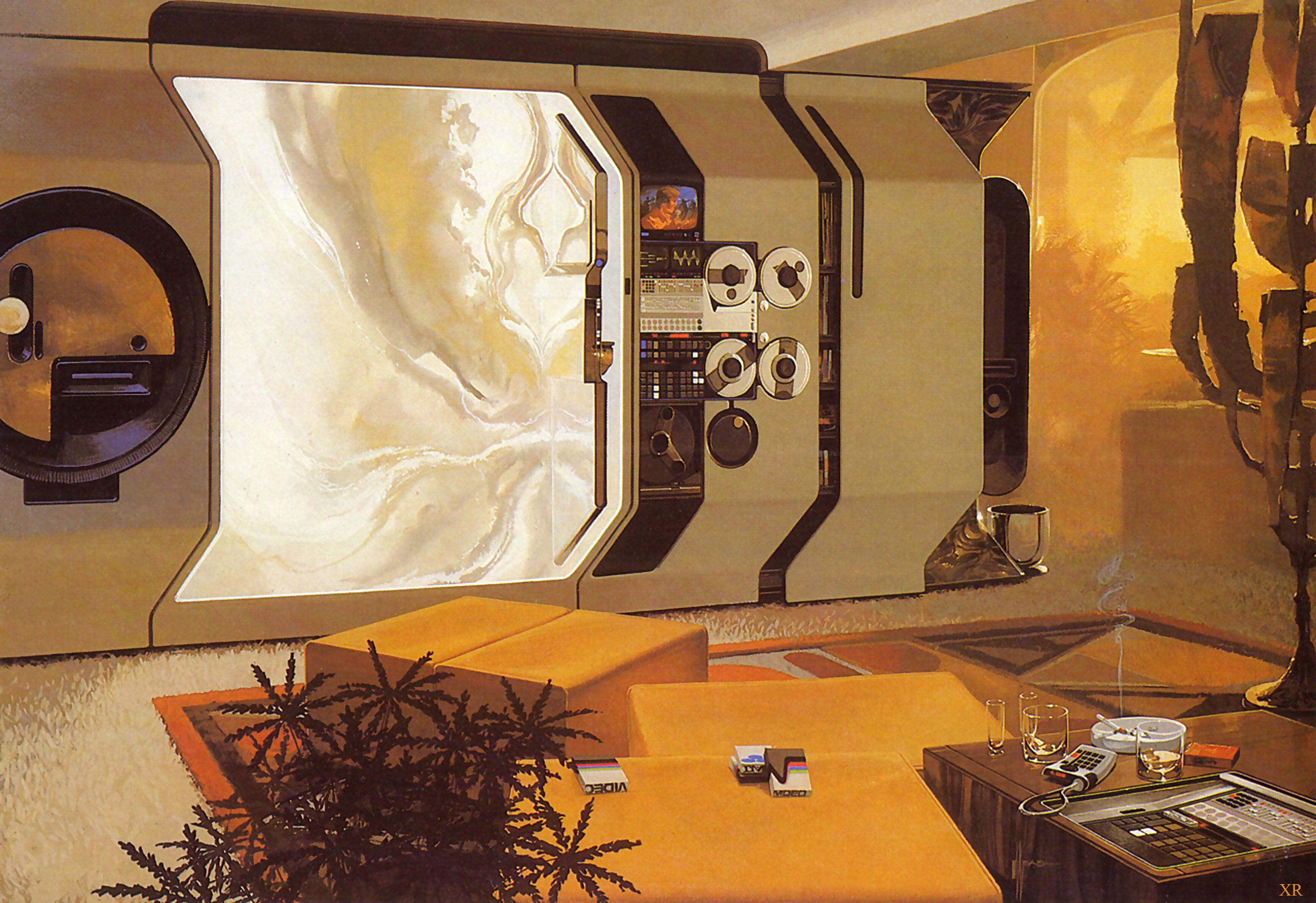 This meme is an image of a futuristic, high-tech living room with a large, sleek screen on the wall. The text "I'm not arguing, I'm just explaining why I'm right" appears on the screen, implying that the person is being stubborn and argumentative. The image is likely a humorous commentary on the challenges of online discussions and the tendency to become overly defensive.
