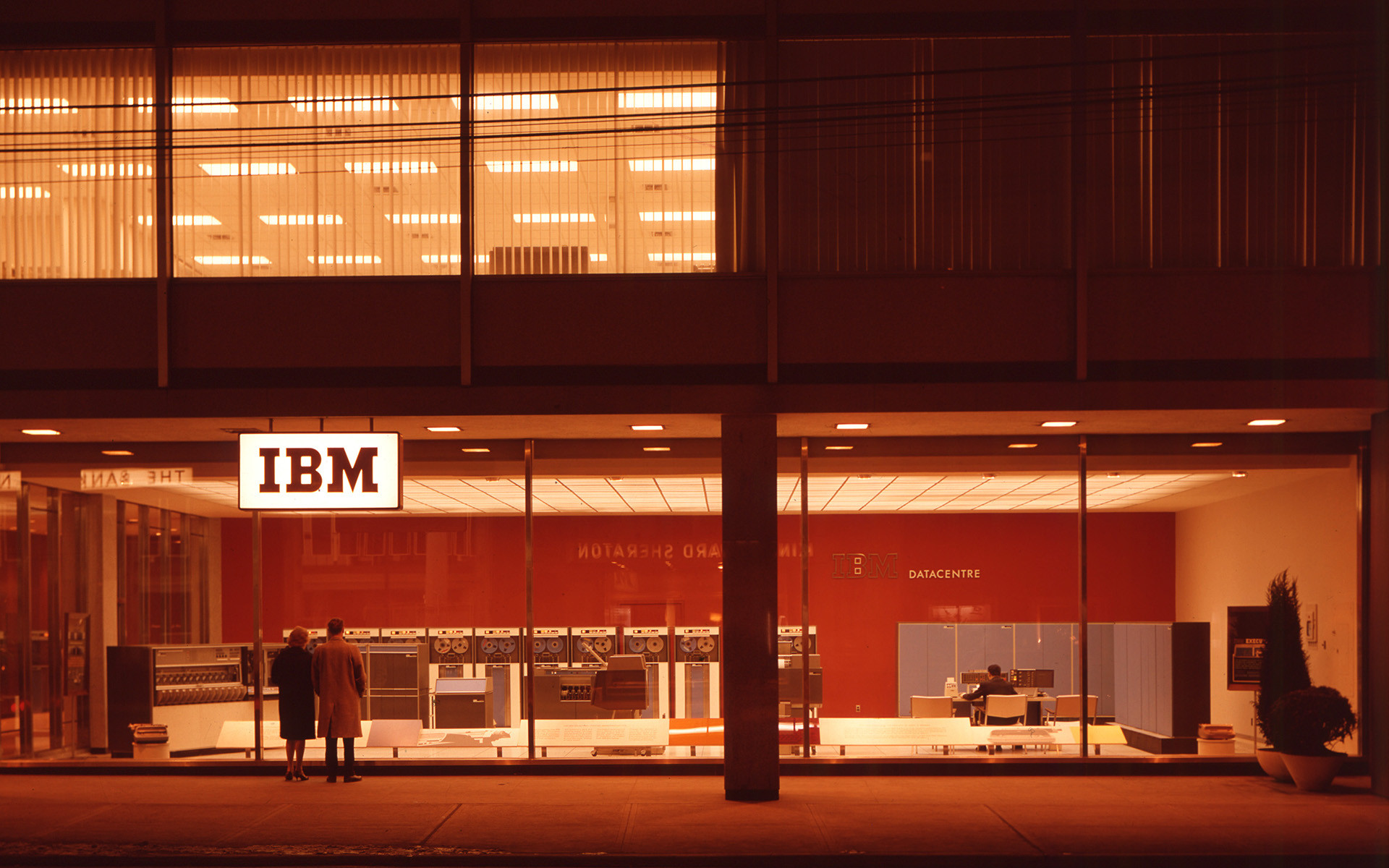 This meme is an image of a 1970s IBM advertisement featuring a large, imposing mainframe computer in a dimly lit room. The text in the image reads "IBM - The System/360" and "IBM - The System/360 - The System/360 - The System/360 - The System/360". The meme is likely a humorous commentary on the outdated and nostalgic nature of the image, possibly referencing the idea that technology has moved on significantly since the 1970s.