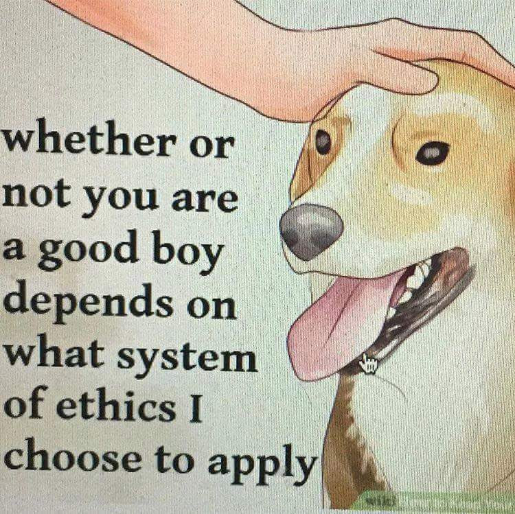 The meme features a cartoon image of a dog with a sarcastic expression, accompanied by a quote that pokes fun at the idea that a person's behavior is justified by their good intentions. The text reads: "I'm not arguing, I'm just explaining why I'm right. And if you disagree, you're wrong."