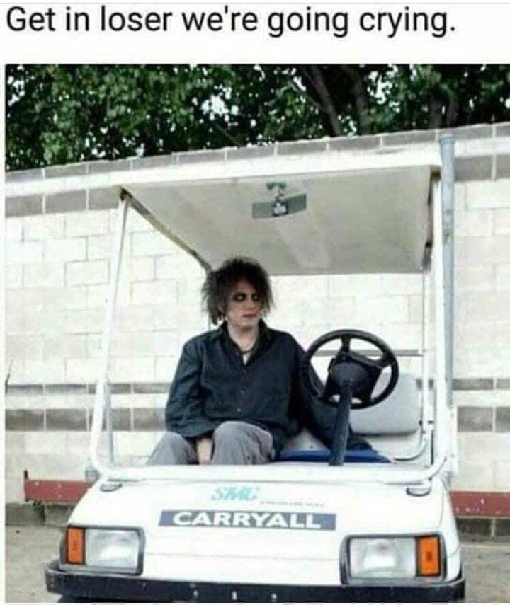 The meme features a photo of a person sitting in a golf cart, with a caption that reads "Get in loser, we're going golfing...". However, the text at the top of the image says "Get in loser, we're going shopping...". The image is a play on the classic "Get in loser, we're going shopping" meme, but with a golfing twist.