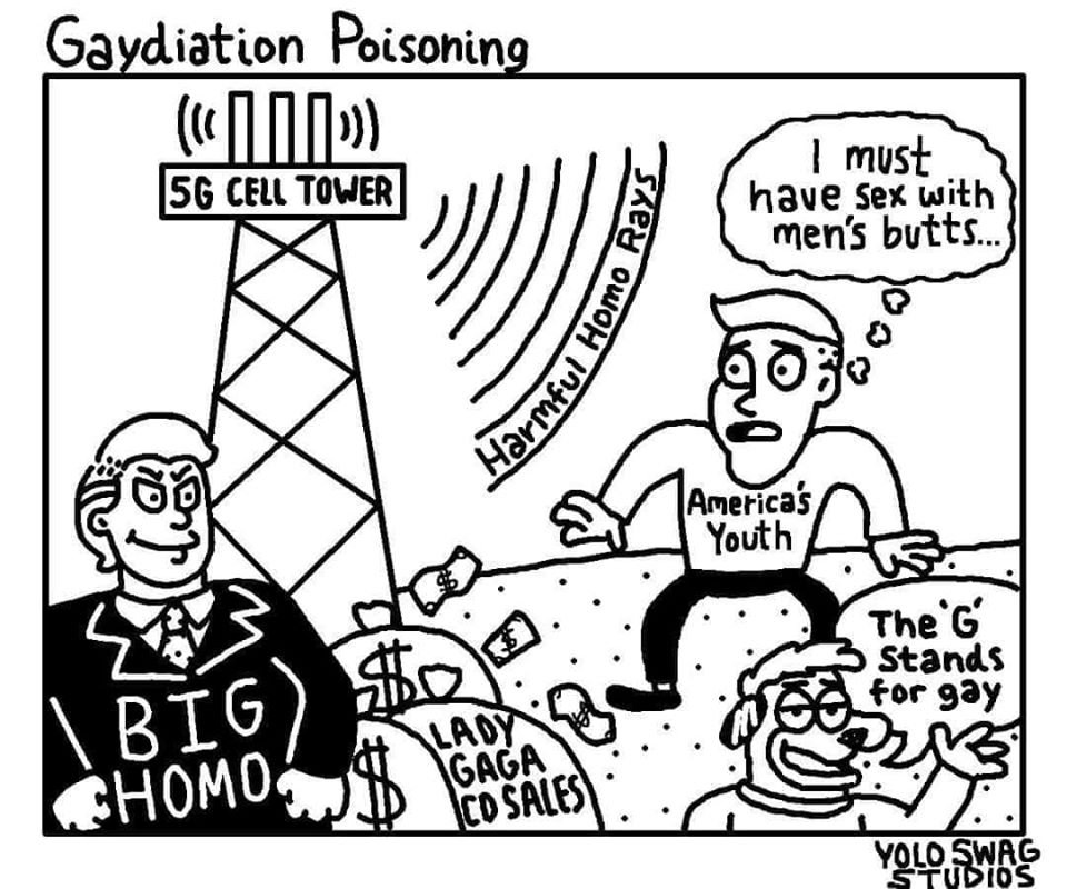 This meme is a humorous commentary on the concept of "gay panic" and the societal fear of being perceived as gay. The image features a cartoon of a person on a hill, surrounded by words and phrases that are often used to express homophobic or transphobic sentiments. The text in the image reads: "I'm not gay, I'm just allergic to men" and "I'm not gay, I'm just allergic to... everything".
