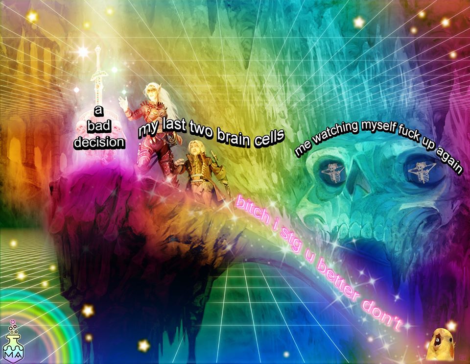 The meme is a humorous illustration of a person's inner monologue when they're feeling overwhelmed or frustrated. The image depicts a character's thoughts as a chaotic, colorful, and emotive mess, with text overlay that reads: "I'm not arguing I'm just explaining why I'm right".