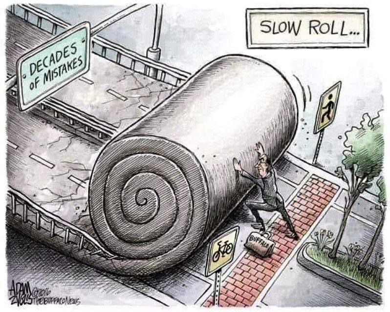 This meme features a cartoon of a man walking down a street, tripping over a "Decades of Mistakes" sign, and falling into a giant, rolling paper that says "Rethink" and "Rethink Again". The sign on the street is a play on the phrase "Decades of Mistakes" which is often used to describe a long period of poor decision-making or mistakes.