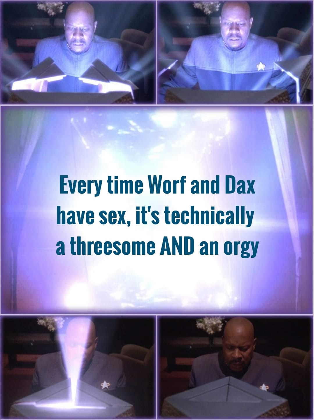 The meme is a play on the phrase "In a world..." from a popular sci-fi franchise, but replaces it with "In a world... where everything is a sex joke". The text is presented in a style that mimics the franchise's iconic opening, but with a humorous and irreverent twist. The meme is likely referencing the sci-fi franchise's iconic opening sequence, but with a tongue-in-cheek and humorous take on the genre.