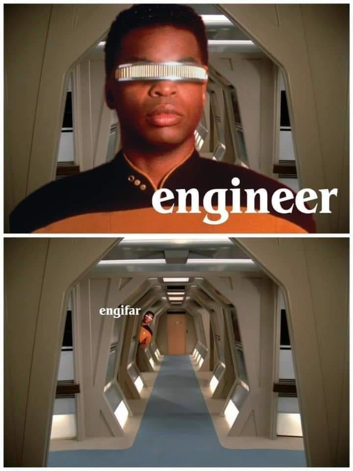 The meme is a still image from the Star Trek: The Next Generation episode "The Best of Both Worlds, Part II" featuring Jean-Luc Picard, but with his face replaced by a picture of Data, the android from the same show. The image is captioned "In 2-3 sentences, describe this meme for someone who cannot see it."
