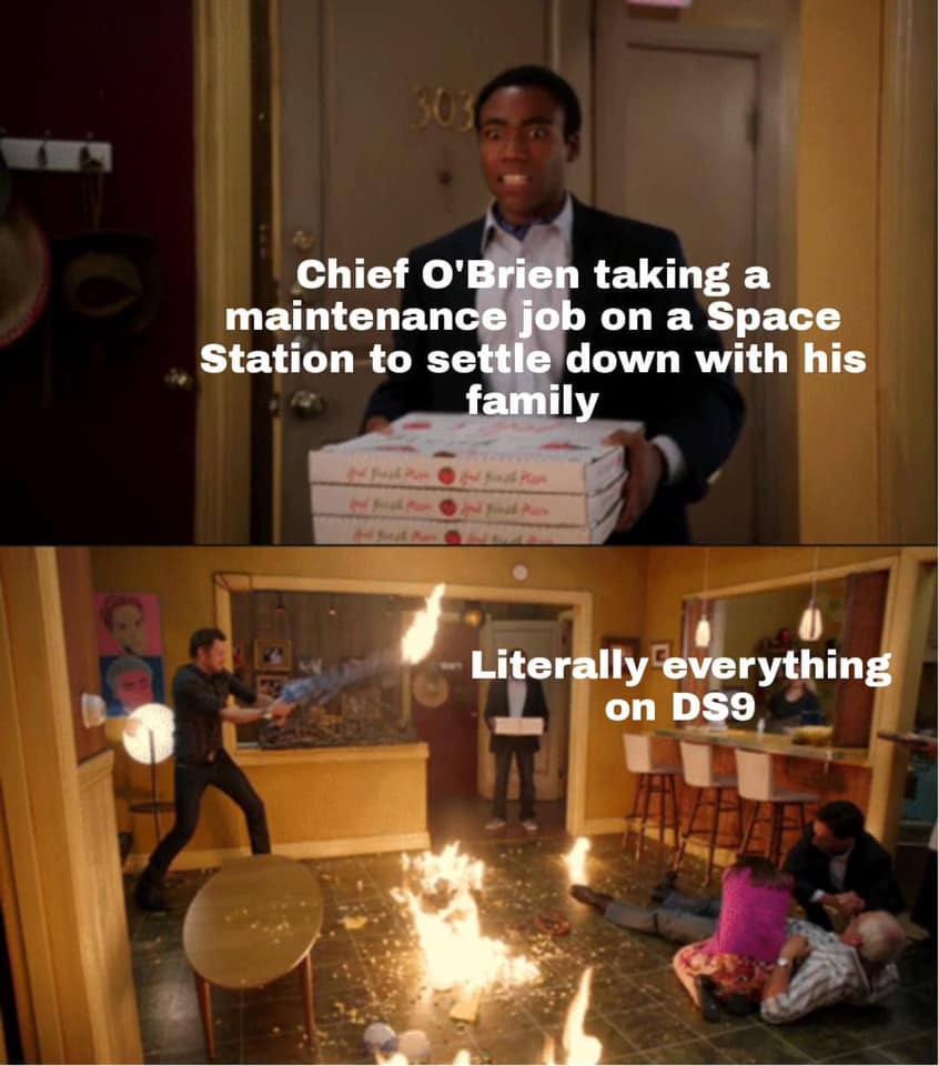 The meme is a humorous comparison between a scene from the TV show "It's Always Sunny in Philadelphia" and a scene from the movie "It Chapter Two". The image shows a character from "It Chapter Two" (Bill Skarsgård as Pennywise) being chased by a group of kids, and the caption "When you're trying to be scary but everyone just thinks you're a dad" is overlaid on top of the image. The meme is poking fun at the idea that Pennywise, a terrifying villain, is actually just a goofy and harmless character.