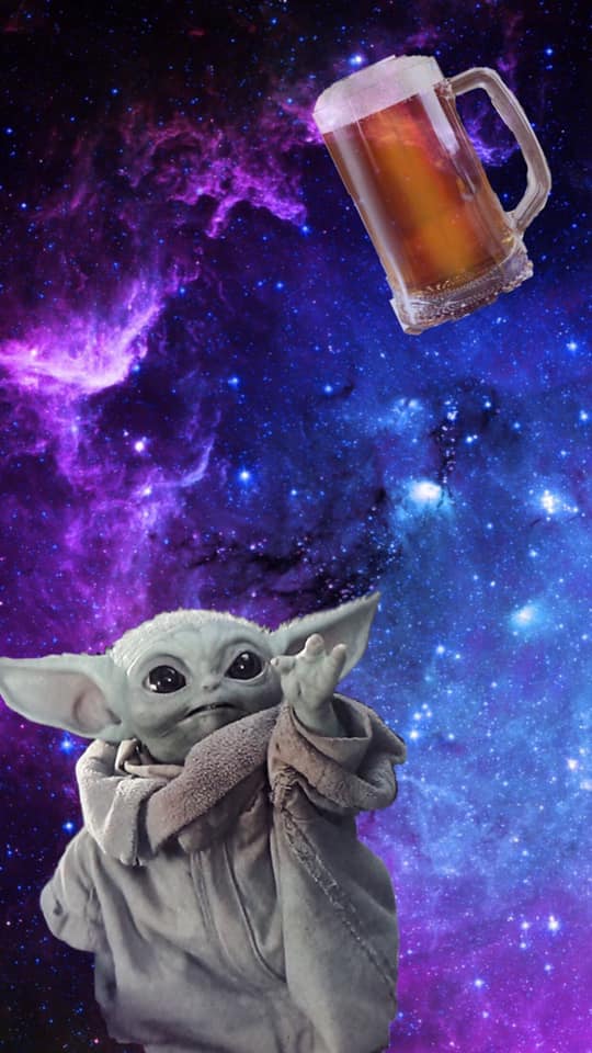The meme is an image of the Star Wars character Yoda, but with his face photoshopped onto the body of a child in a galaxy far, far away, holding a mug of beer. The text "When you're told to go to bed but you're 18" appears above the image. The image is a humorous take on the classic Yoda character, but with a more relatable and adult-oriented theme.