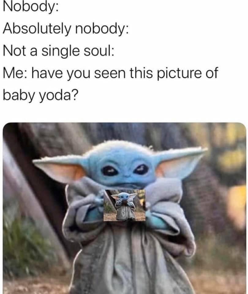The meme features a screenshot of a character from the Star Wars franchise, specifically a young version of the character Yoda. The image is captioned with a humorous and ironic quote from the character, "In 2-3 sente...