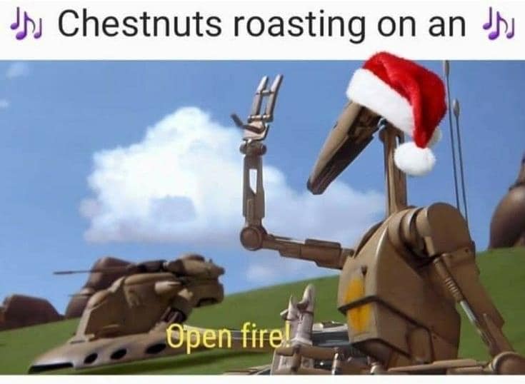 This meme is a play on the Star Wars character C-3PO's iconic line "I find your lack of faith... disturbing." In the image, a character from the Star Wars universe (likely C-3PO) is shown with a festive holiday hat and a sign that reads "I find your lack of holiday spirit... disturbing."