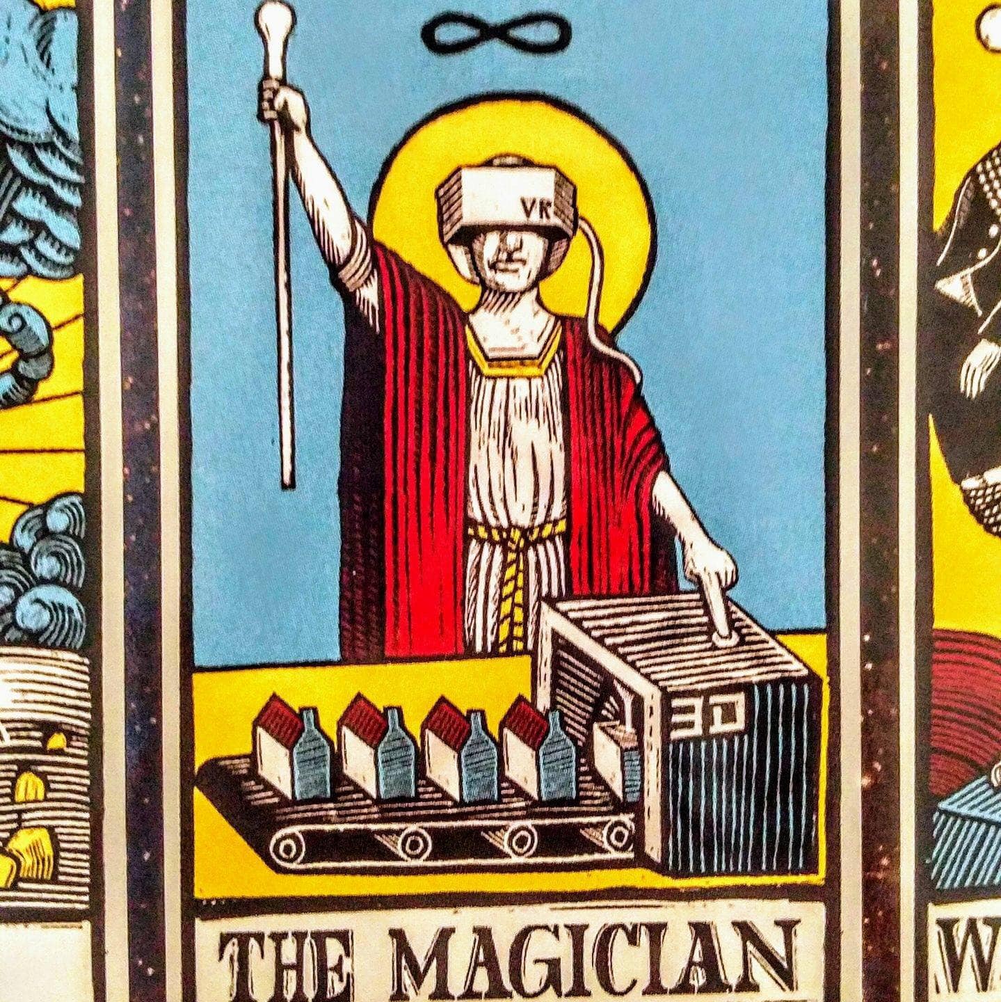 The meme is a humorous image of the "The Magician" card from a tarot deck, but with a twist. The Magician is now holding a VR headset and a controller, and the text "The Magician" has been replaced with "The Magician (with VR)".