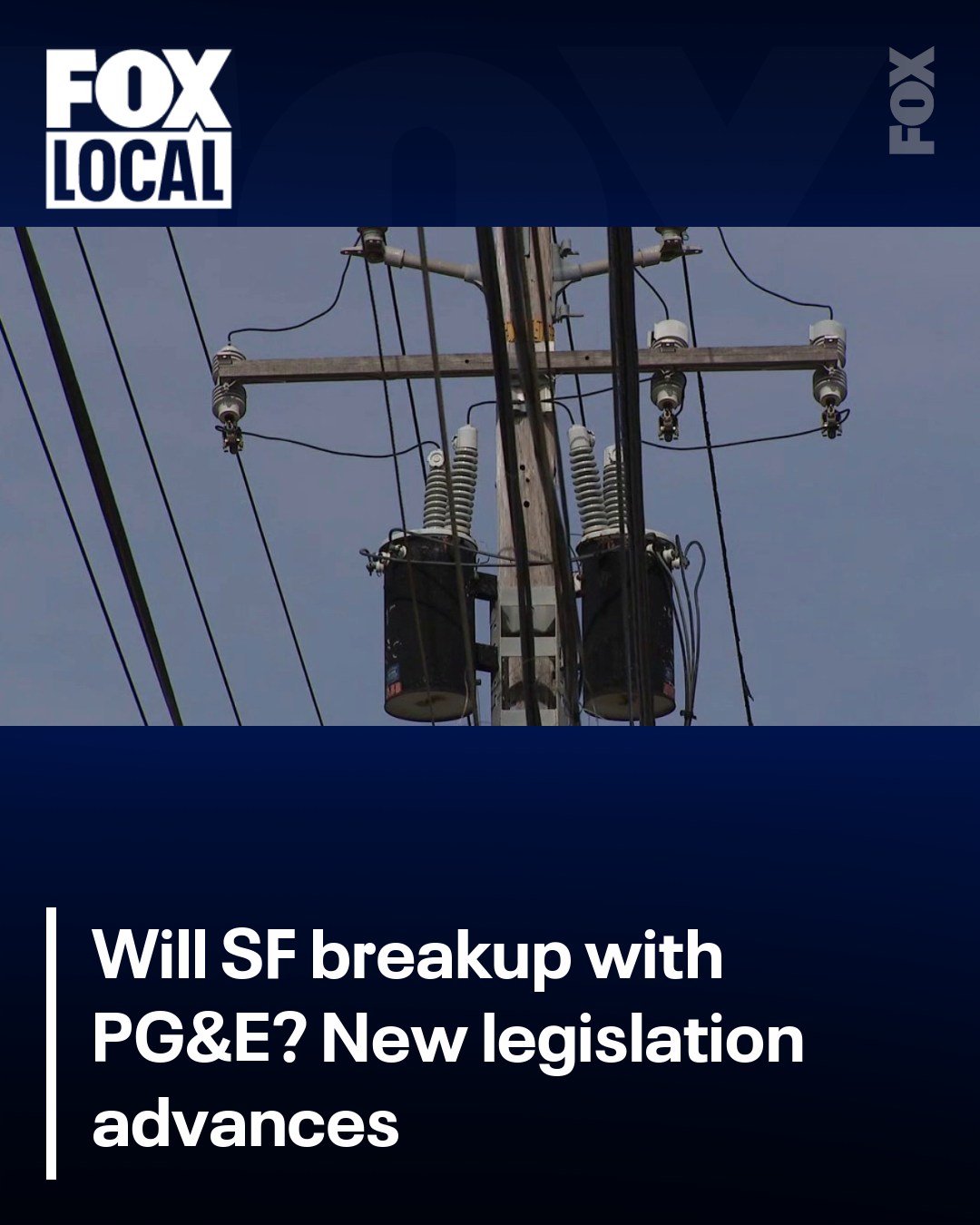 The meme is a satirical commentary on the potential impact of a new legislation on the city of San Francisco. The image shows a power line with multiple power lines and a sign that says "PG&E" (Pacific Gas and Electri...