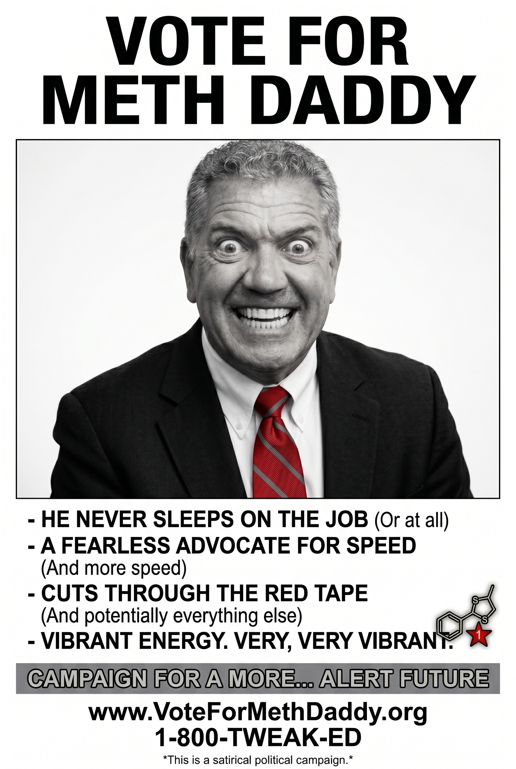 This image functions as a satirical political manifesto designed to galvanize local voters in San Francisco, appealing to those who are weary of bureaucratic sluggishness and stagnant systems. The poster frames "Meth...