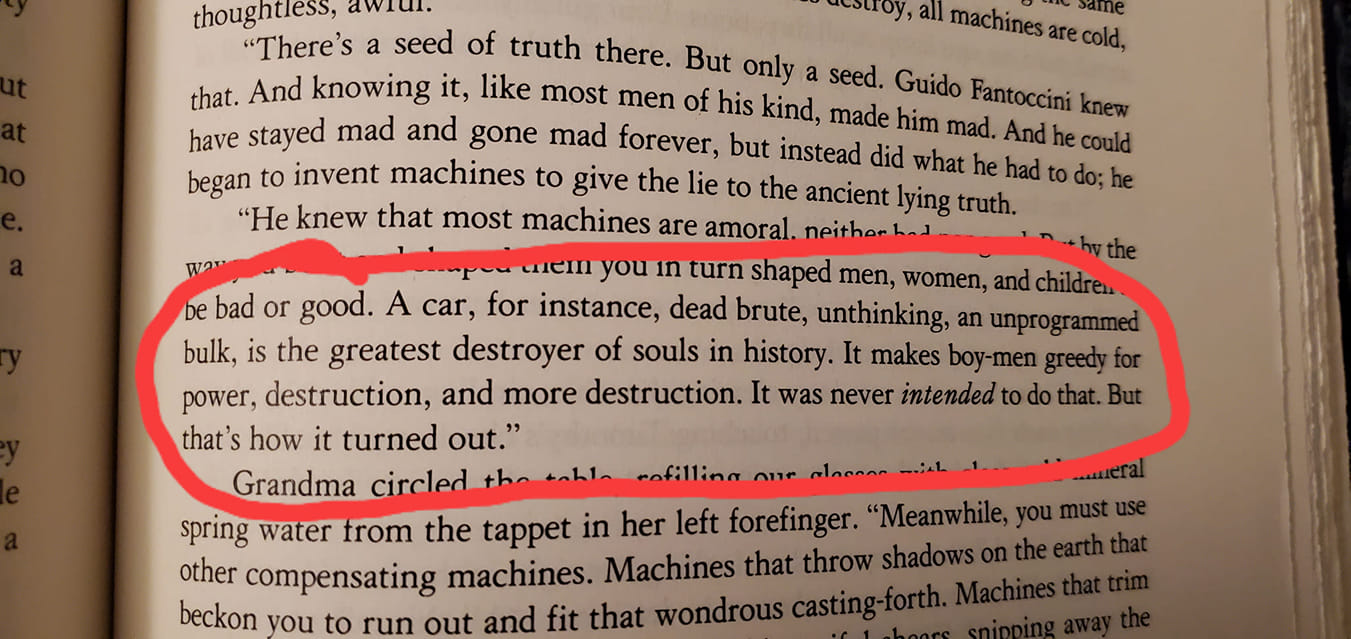 The meme is a screenshot of a book page with a highlighted sentence. The sentence reads: "In 2-3 sentences, describe this meme for someone who cannot see it." This self-referential joke is poking fun at the idea that a meme's description should be concise and easily understandable, but it's actually a clever play on words that requires the reader to understand the joke.