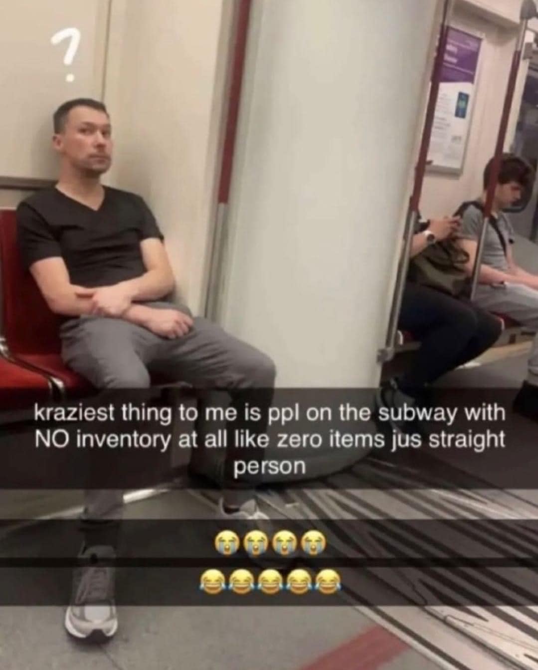 The meme is a photo of a man sitting on a train with a confused expression on his face. The text overlay reads: "I'm not arguing I'm just explaining why I'm right".