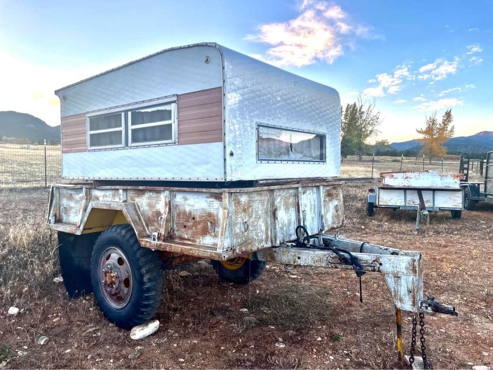 This meme features an image of a small, rusty, and old camper or trailer, with a faded and worn-out exterior. The text "I can see right through you" is written in a bold, red font, implying that the camper's exterior is being used as a metaphor for someone's ability to see through someone else's deception or lies.
